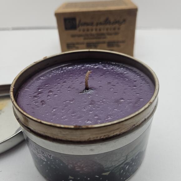 Home Interiors Purple Candle Tin Mulberry Scent Rare Promo 6.5 Ounce New - Picture 5 of 5